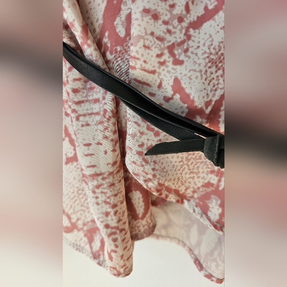 RUDSAK Selena Blouse Animal Print Snake Phyton Terracotta Pearl Wrap Leather L M - Picture 12 of 13